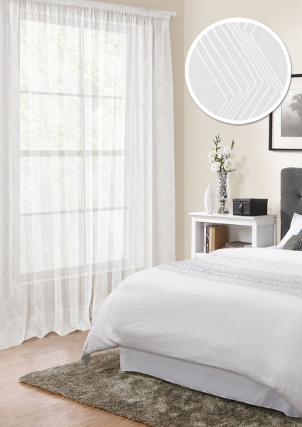Тюль на тесьме 450х275 см Bari цвет белый