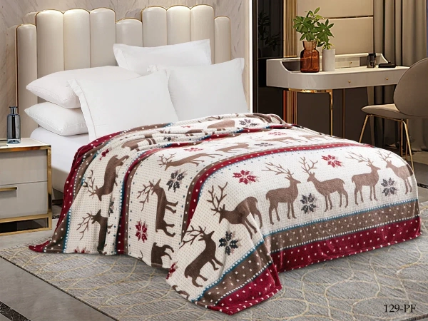 Плед CL HOME "California" велсофт евро 200*220 олени в атласной ленте