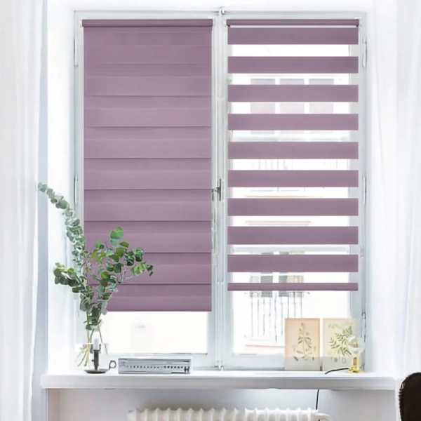 Рулонные шторы день ночь цвет фиолетовый