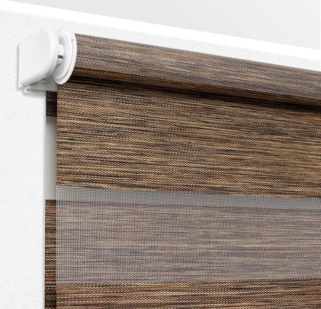 Рулонные шторы день ночь Канзас цвет каштановый