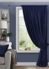 Штора на тесьме 250х300 Pudra с подхватом цвет глубокий синий