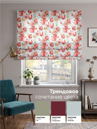 Римская штора "Гипноз", Веревочный механизм, цвет красный