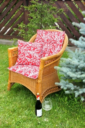 Подушка на стул со спинкой 50х100 см Ред Коралс Red Corals с принтом