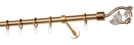 Карниз однорядный гладкий ∅20мм, латунь, 400 см, Крокус Карниз однорядный гладкий ∅20мм, латунь, 400 см, Крокус