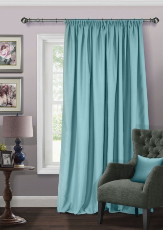 Штора на тесьме Блэкаут "Blackout-S" 200х280 голубой