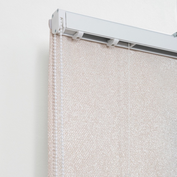 Римская штора с помпонами, Валенсия, на цепочном механизме, цвет бежевый