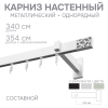 Карниз для штор однорядный Хай Тек Твист белый