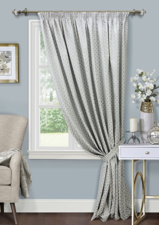 Штора на тесьме 220х270 см Lubawa с подхватом цвет серый