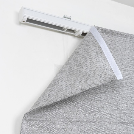 Римская штора с бахромой Валенсия, на цепочном механизме, цвет серый