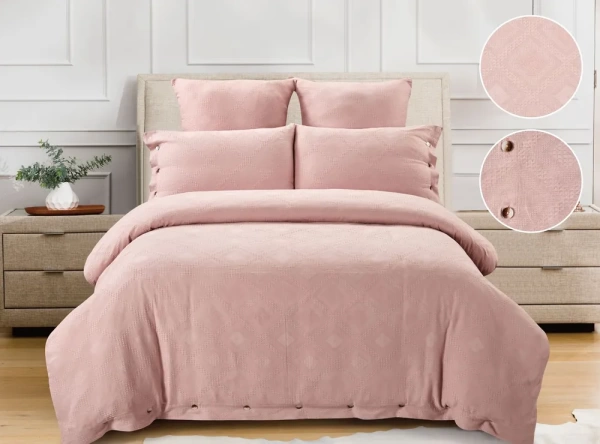 Постельное белье Евро Cleo Organic Cotton цвет нежно-розовый