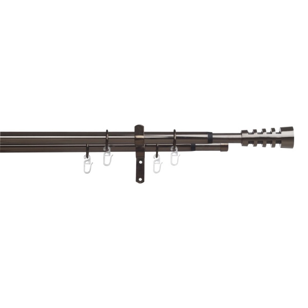 Карниз телескопический металлический двухрядный 160-300 см
