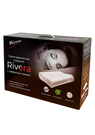Ортопедическая подушка RA607L Rivera с эффектом памяти и наволочкой из бамбука