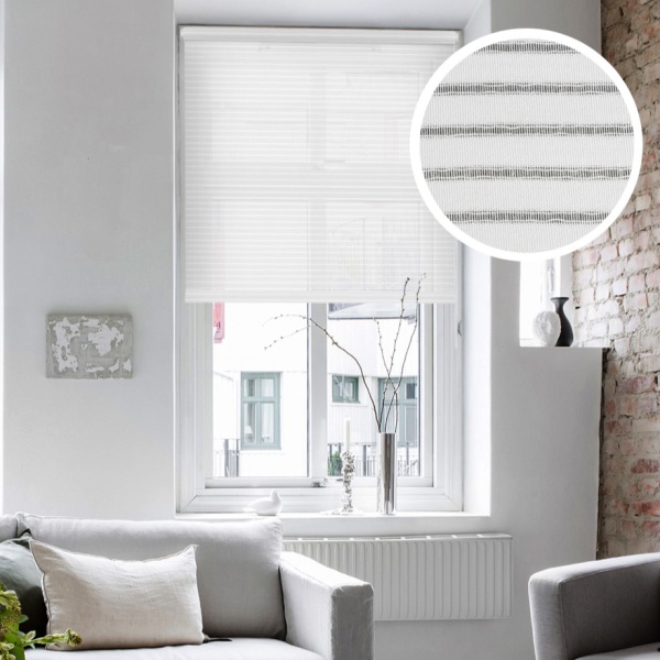 Рулонные шторы Страйп цвет белый