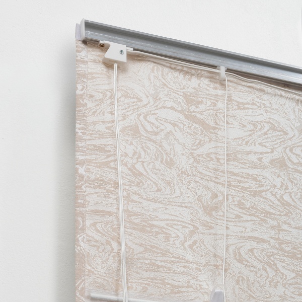 Римская штора с помпонами, Сиеста цвет бежевый