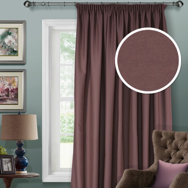 Штора на тесьме Блэкаут "Blackout-S" 200х280 коричнево-фиолетовый