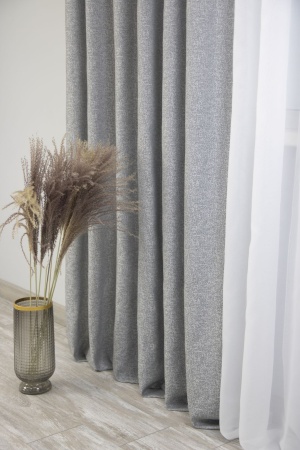 Портьера на люверсах "Ливит", 200х260 цвет серо-белый