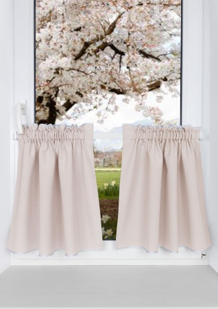 2 шторы кафе на кухню 65х60 см Kauffort Helena цвет экрю