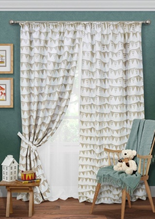 Комплект штор на тесьме "Hampton - S" 2 шторы 136х270 тюль 450х270