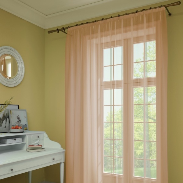 Тюль на тесьме 300х285 см Pastel цвет персиковый