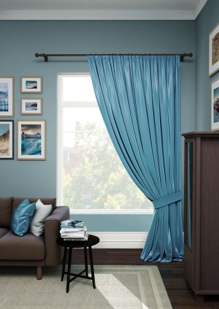 Портьера на тесьме "Avery" 200х280 голубой