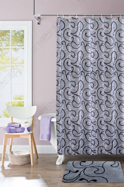 Коврик для ванной комнаты Флауэр Лейс грей Flower Lace grey
