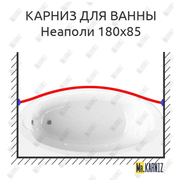 Карниз для ванны Radomir Неаполи Передний борт 180х85 Усиленный 25 мм