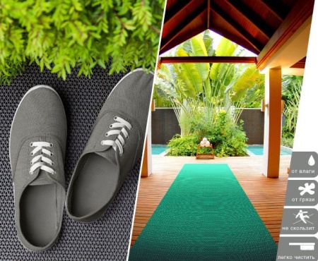 Коврик-дорожка Vortex против скольжения 0,9х10 Zig-Za цвет черный