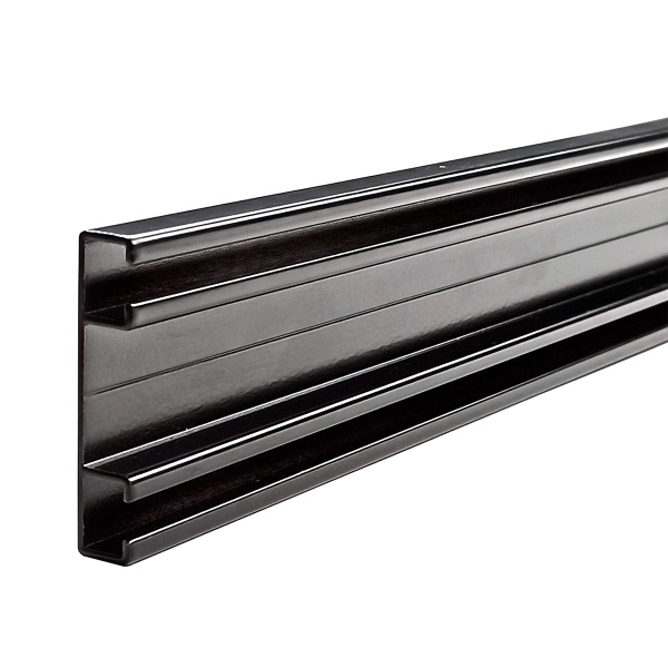 Алюминиевый двухполосный карниз Katal 7 в сборе, черный матовый, составной