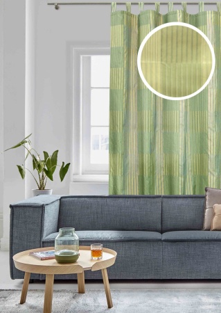 Портьера "Matiz", на петлях 148х300 цвет зеленый