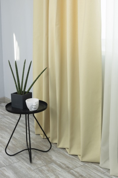 Штора на тесьме 160х270 см Sahara с подхватом цвет ваниль