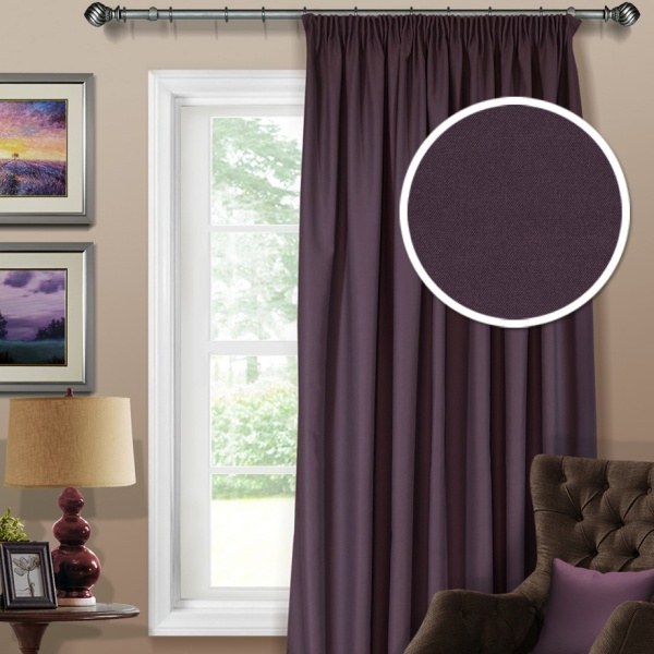 Штора на тесьме Блэкаут "Blackout-S" 200х300 серо-фиолетовый