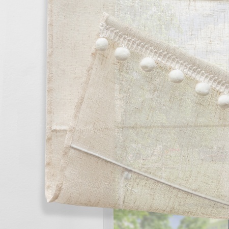 Римская штора с помпонами, Сидней цвет бежевый