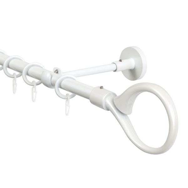 Карниз для штор, настенный, штанга 16 мм, Крюк, жемчуг