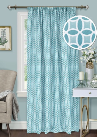 Штора на тесьме 220х270 см Lubawa с подхватом цвет голубой