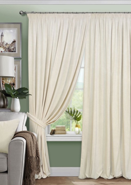 Комплект штор на тесьме "Pudra" 200х270 молочный