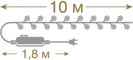 Электрогирлянда светодиодная Vegas Цветочки мультиколор 10 м