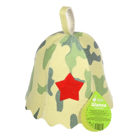 Шапка для бани и сауны Армейская "Банные Штучки", войлок, 100% шерсть