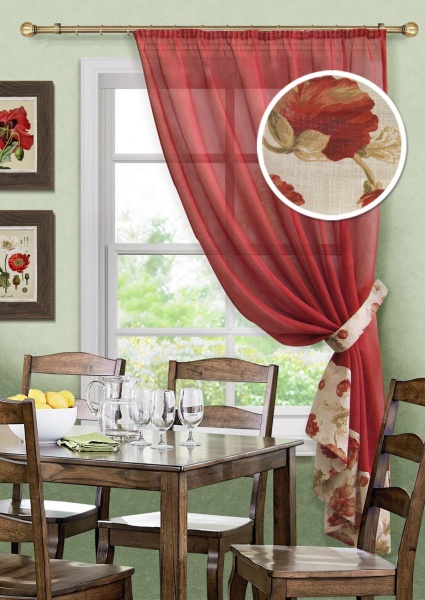 Штора для кухни "Latina" 150х170 красный