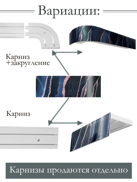 Багет 7 см, Оникс синий