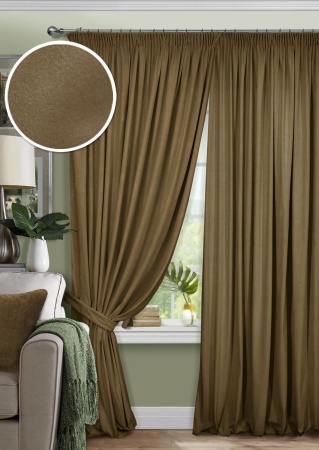 Комплект штор на тесьме "Pudra" 200х270 коричневый