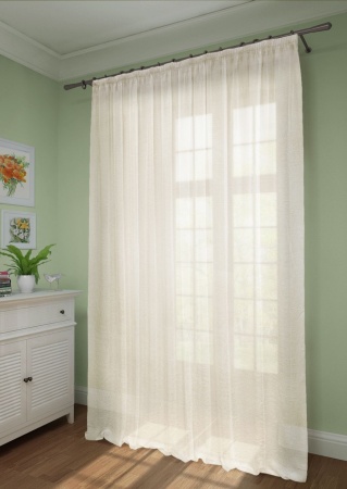Тюль на тесьме 450х275 см Cresh - XL цвет кремово-белый