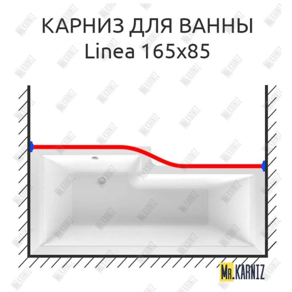 Карниз для ванны 1 MarKa Linea Передний борт 165х85 Усиленный 25 мм