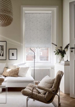 Рулонные шторы, Блэкаут, Пальма, серебряный