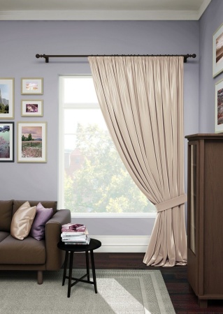 Портьера на тесьме "Avery" 200х280 бежевый оттенок