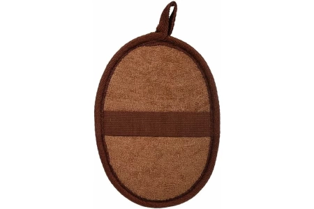 Мочалка из рами, овальная с хлопком, 11х16 см, medium, для бани и сауны, без упаковки "Банные штучки"