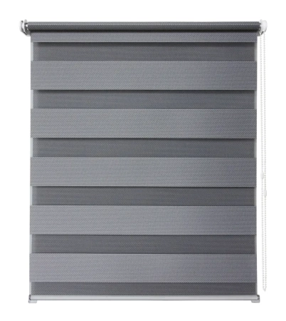 Рулонные шторы день ночь УЮТ Тиссура цвет серебро