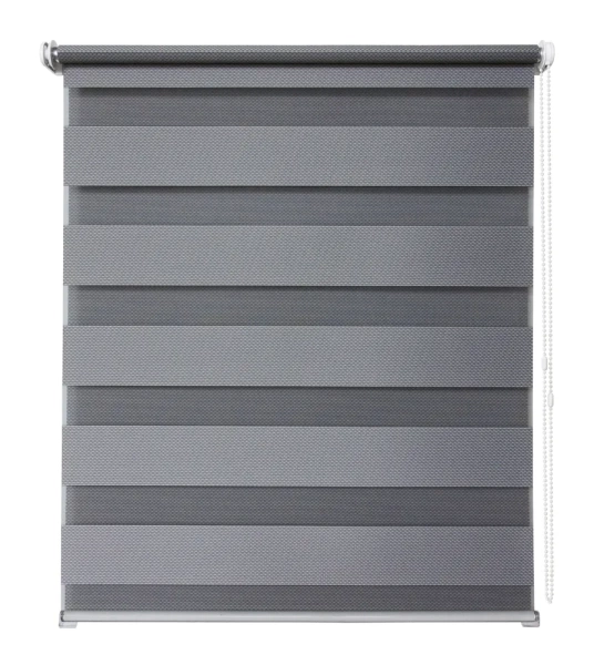 Рулонные шторы день ночь УЮТ Тиссура цвет серебро