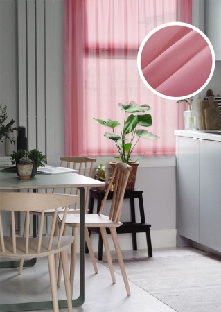 Тюль на тесьме "Миа" 140х150 розовый