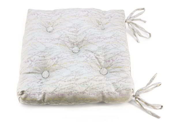 Подушка на стул с завязками 40x40 см Rosemary цвет молочный