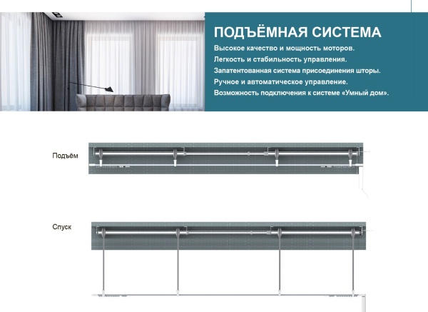 Электрокарниз, ЛИФТ, 3м